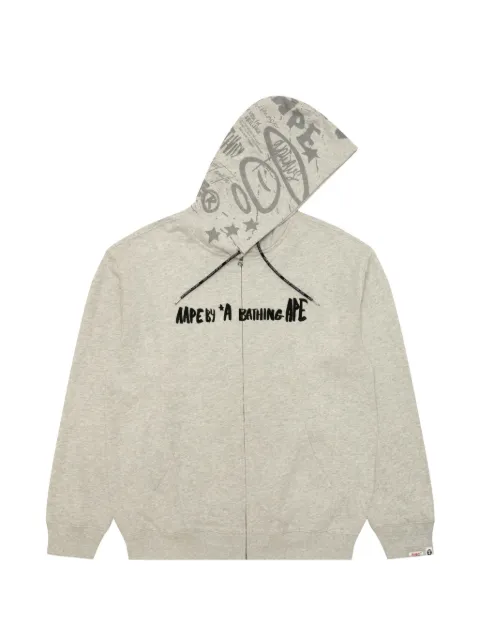 AAPE BY *A BATHING APE® AAPER logo-embroidered zip-up hoodie
