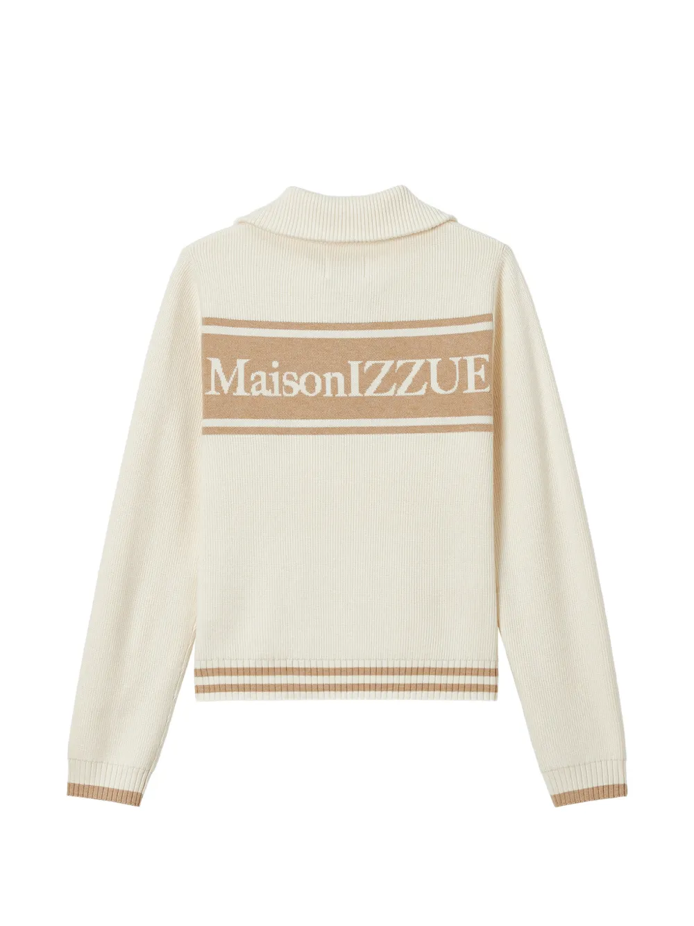 izzue logoprint trui met rits Beige