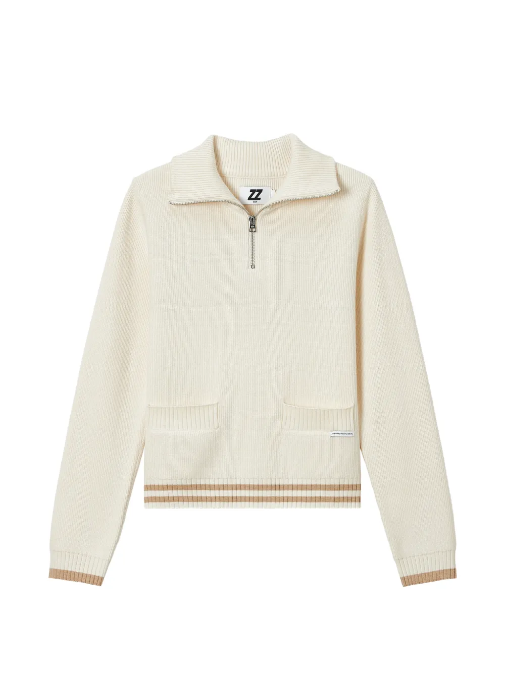 izzue logo-print quarter-zip sweater