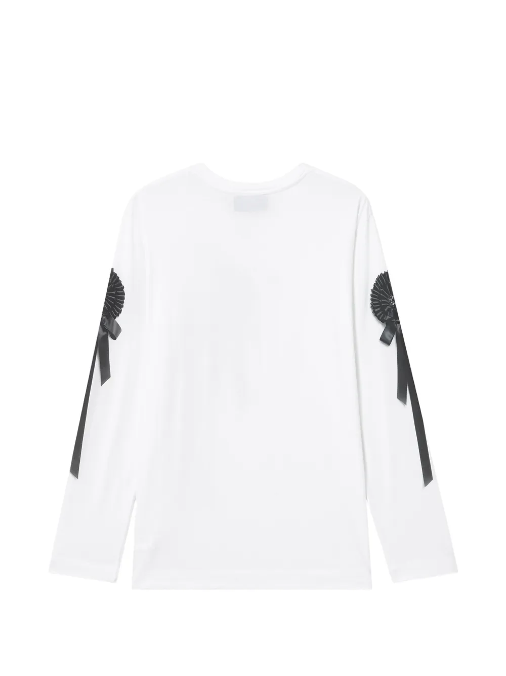 Simone Rocha T-shirt verfraaid met rozet en lange mouwen Wit