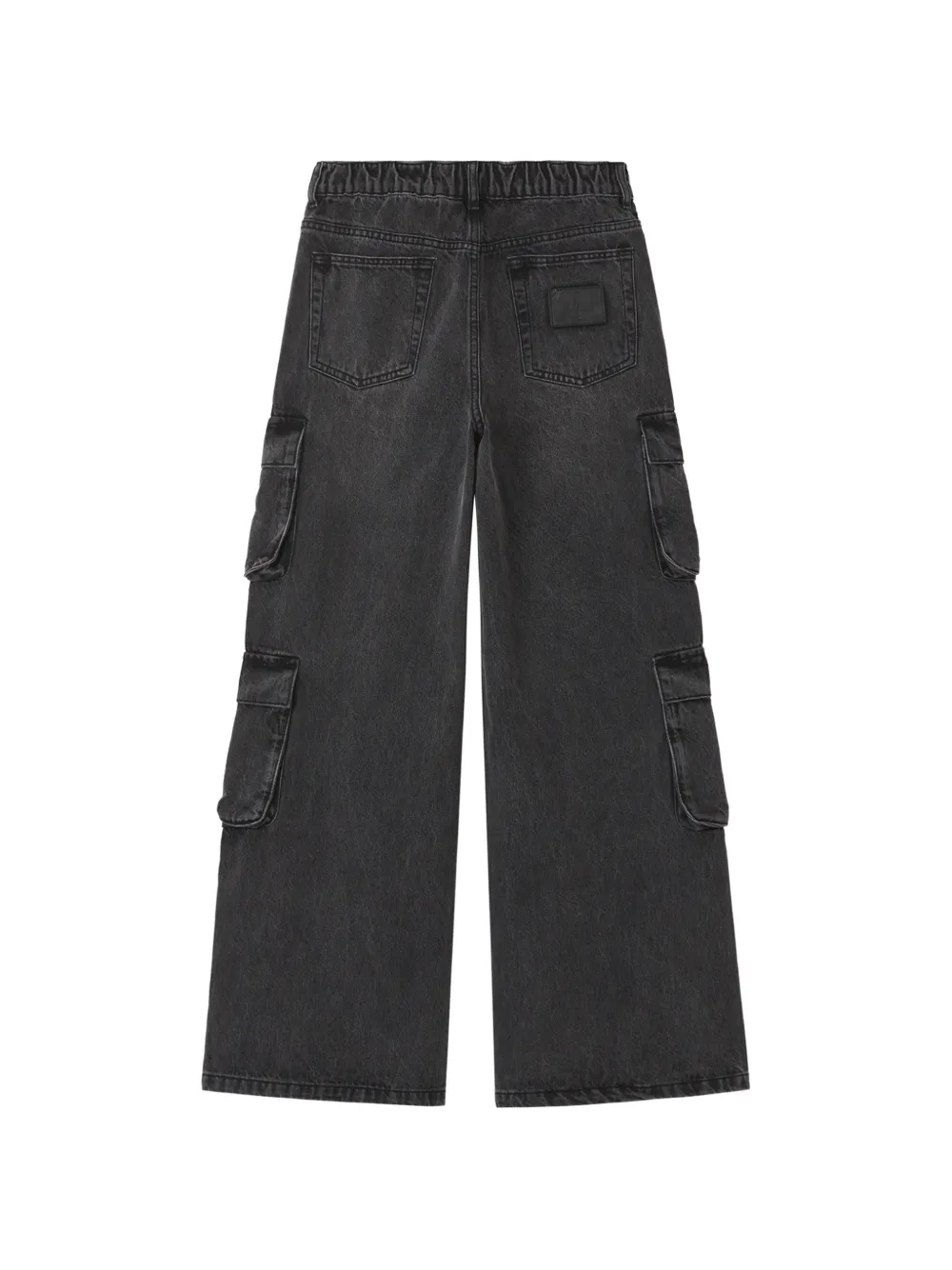 izzue Cargo jeans met wijde pijpen en meerdere zakken Zwart