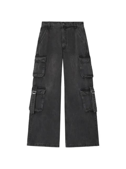 izzue multi-pocket wide-leg cargo jeans