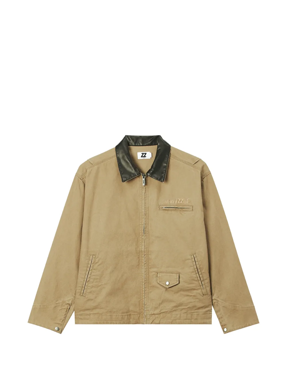 Izzue Logo-embroidered Contrast-collar Jacket In Animal Print