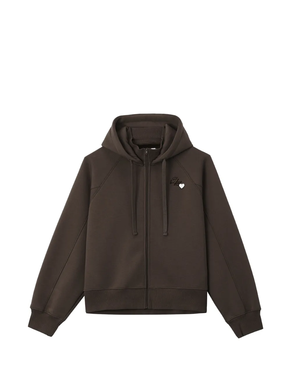 izzue logo-embroidered zip-up hoodie