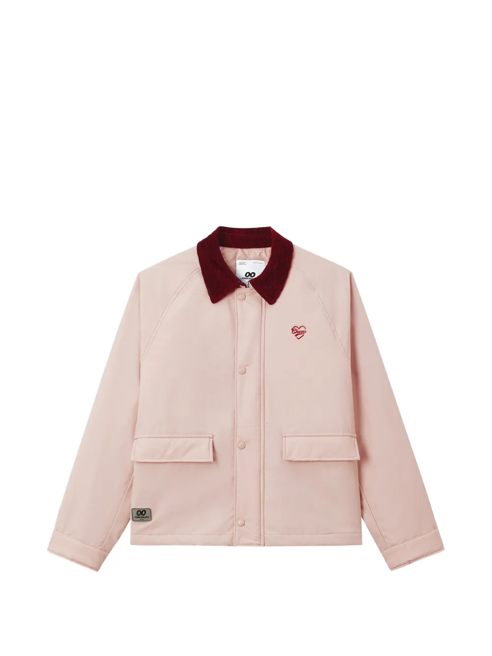 Chocoolate Corduroy-collar Raglan-sleeve Jacket In Pink