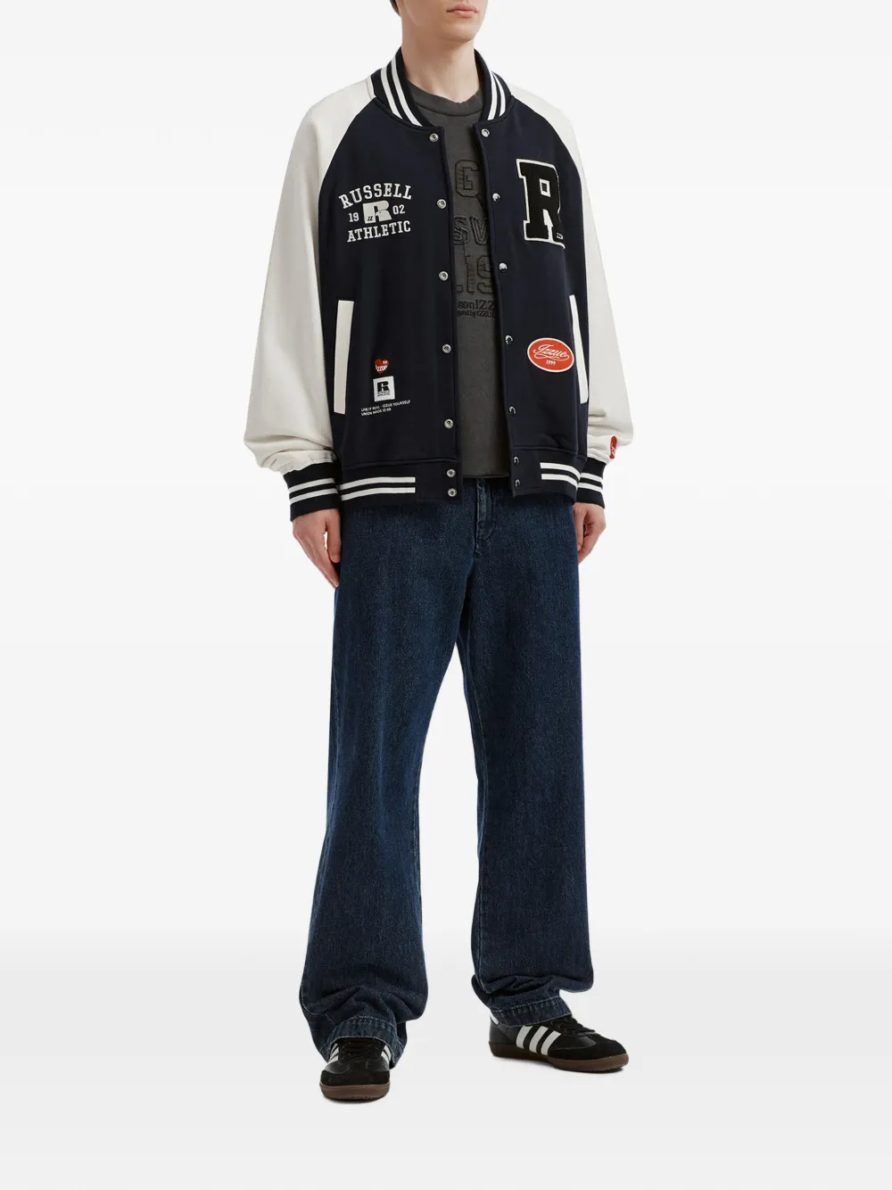 izzue Sweater met logopatch Blauw