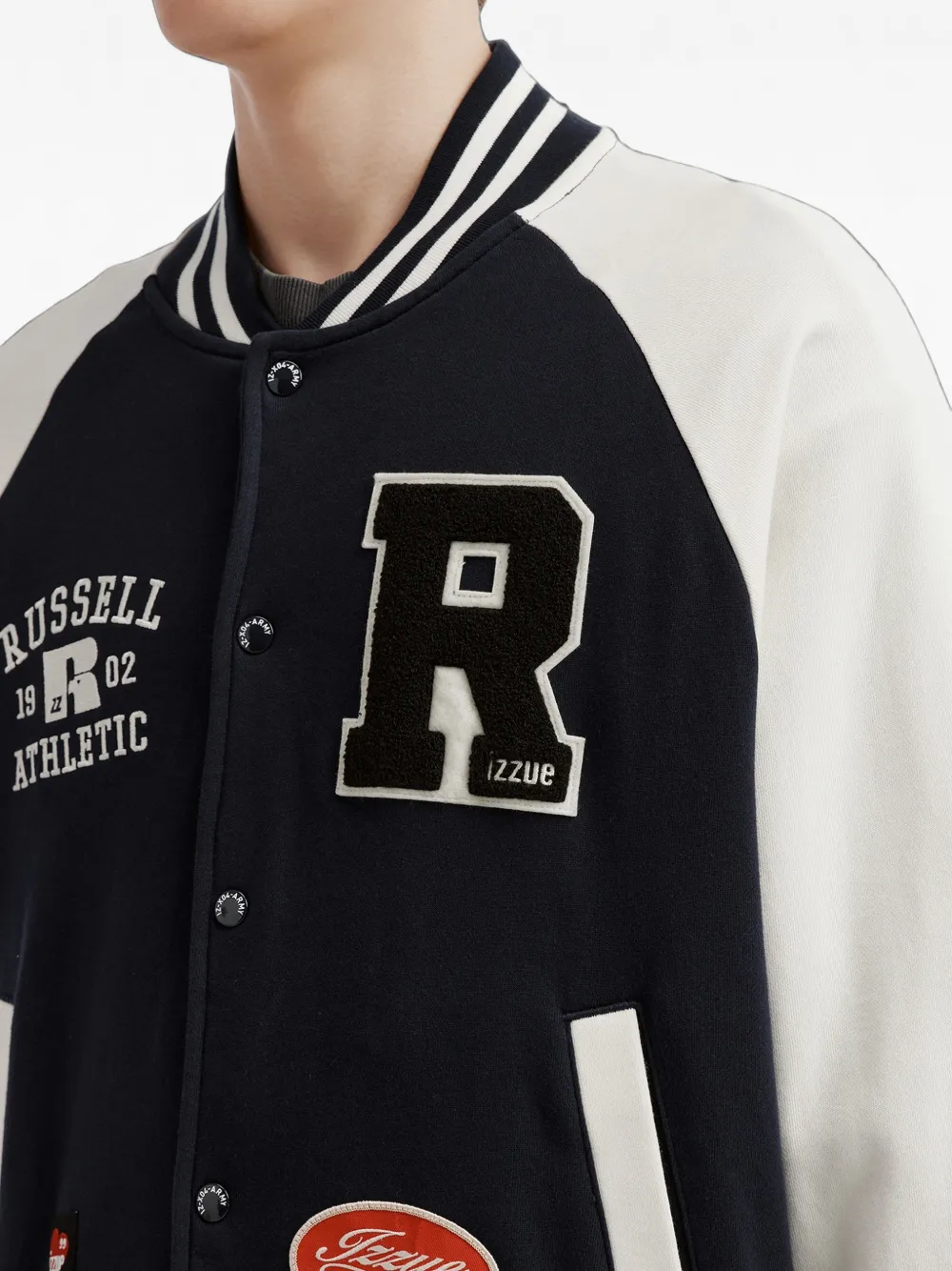 izzue Sweater met logopatch Blauw