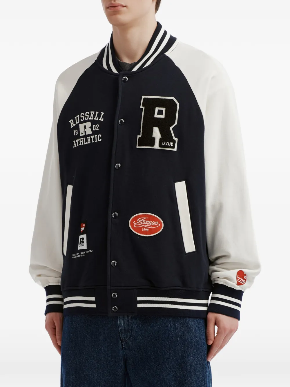 izzue Sweater met logopatch Blauw