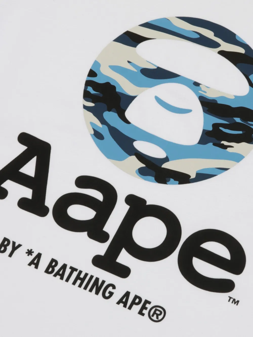 AAPE BY *A BATHING APE AAPEUNVS T-shirt met camouflage-print en logo-print Wit