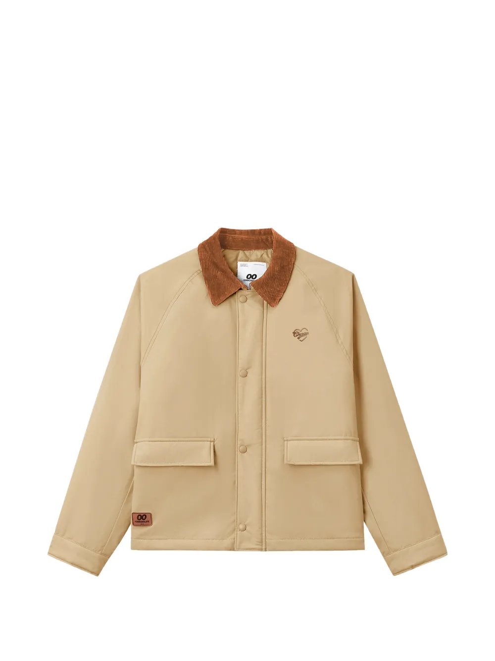 Chocoolate Corduroy-collar Raglan-sleeve Jacket In Nude