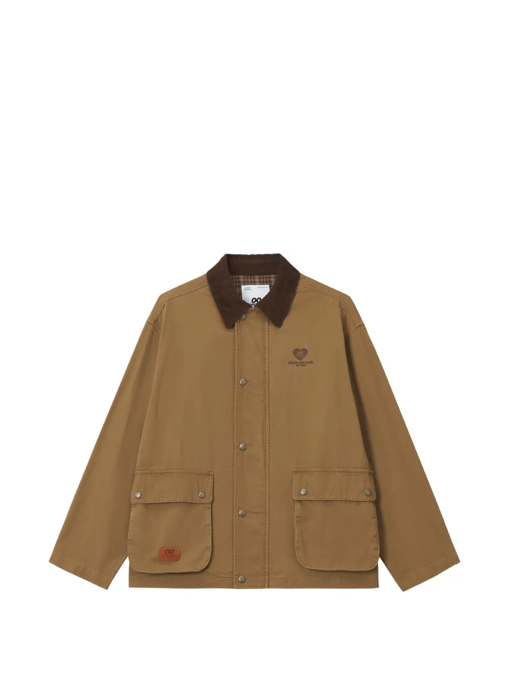 Chocoolate Corduroy-collar Logo-print Jacket In Brown