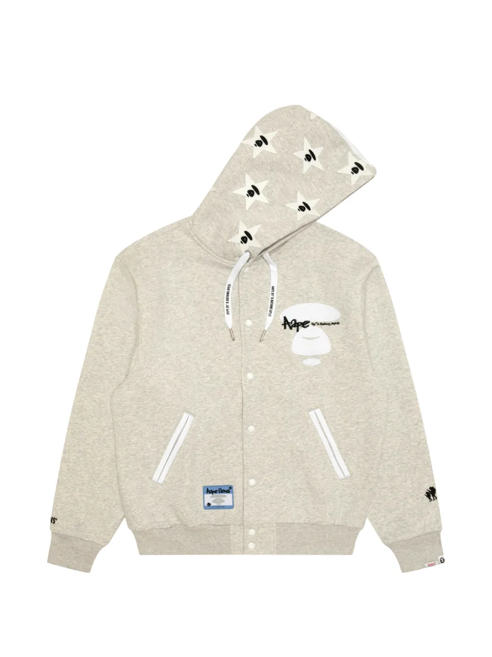 AAPE BY *A BATHING APE® logo-embroidered hoodie - Grigio