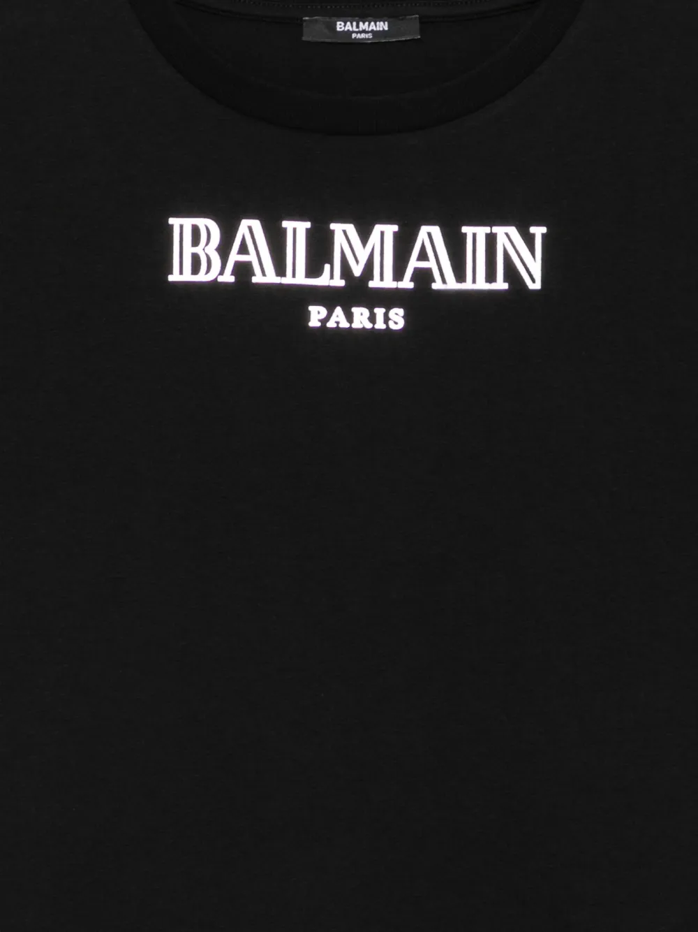 Balmain Kids T-shirt met ruches aan de zoom en logo Zwart