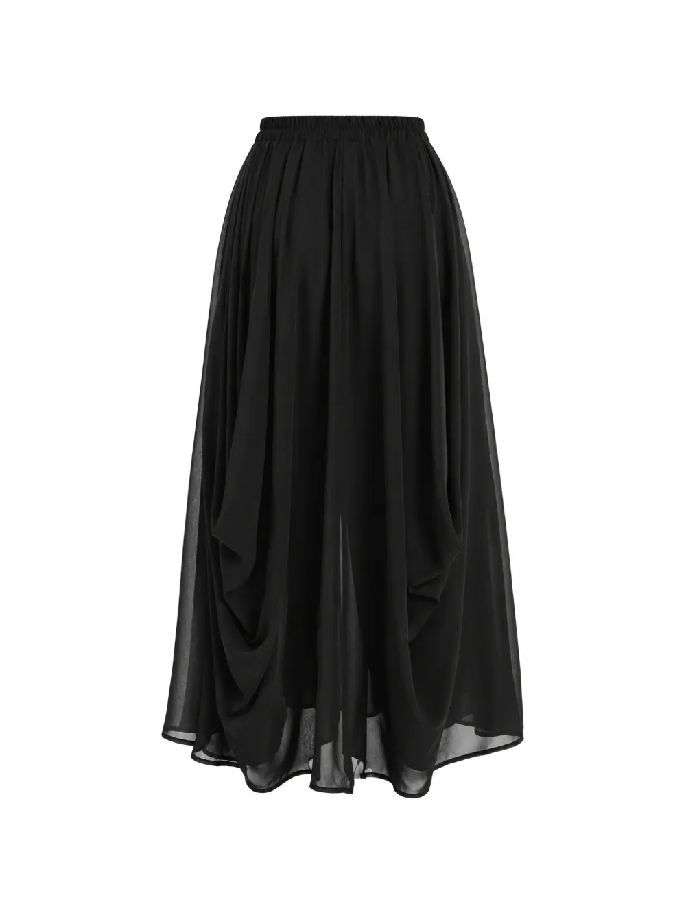 La Haine Inside Us Gedrapeerde maxi-rok met elastische taille Zwart