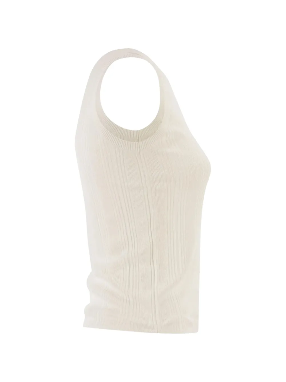 Weekend Max Mara Cose ribbed-knit sleeveless top Beige