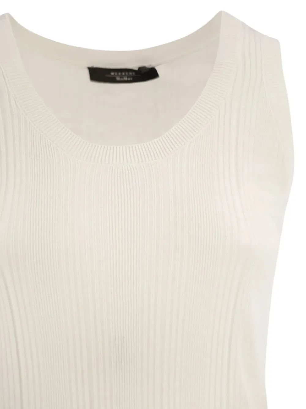 Weekend Max Mara Cose ribbed-knit sleeveless top Beige