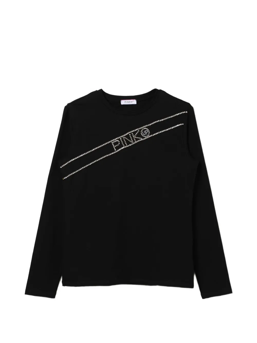 Pinko Kids t-shirt à logo strassé - Noir