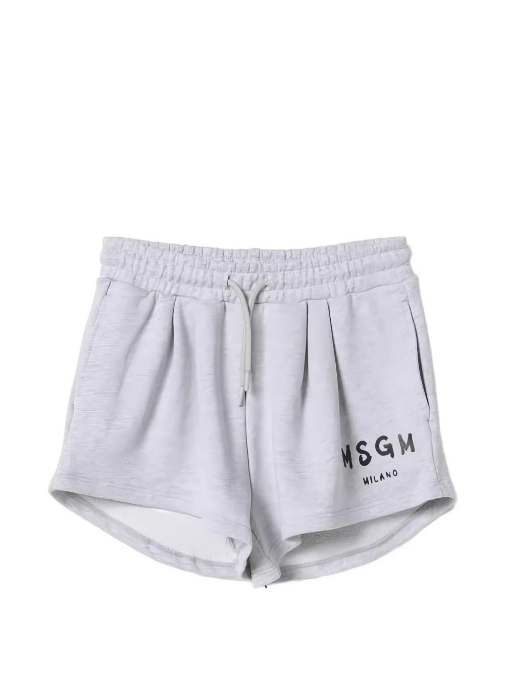 MSGM Kids logo-print drawstring shorts Grijs