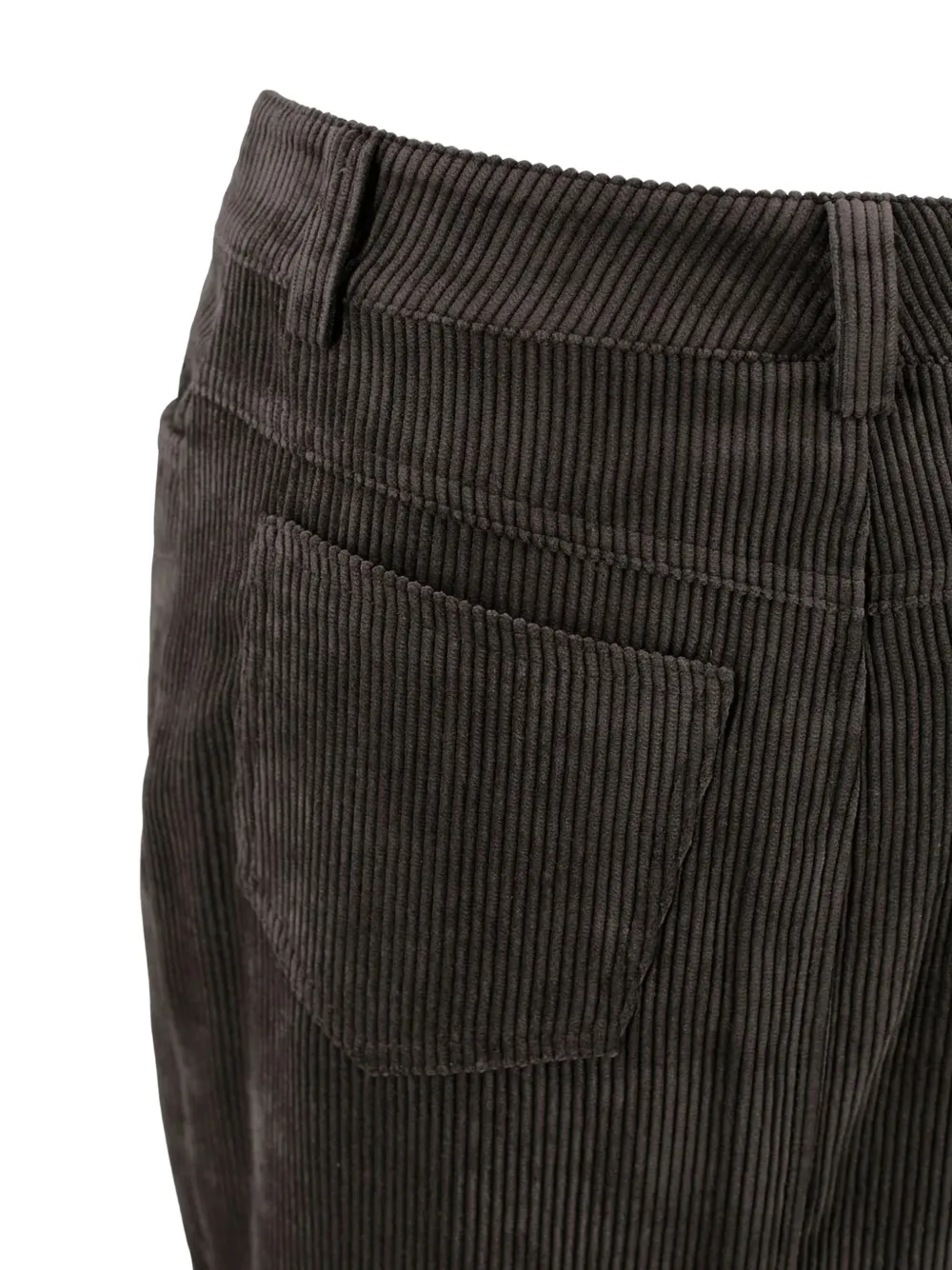 D.Exterior Ribfluwelen midi-rok met split Bruin