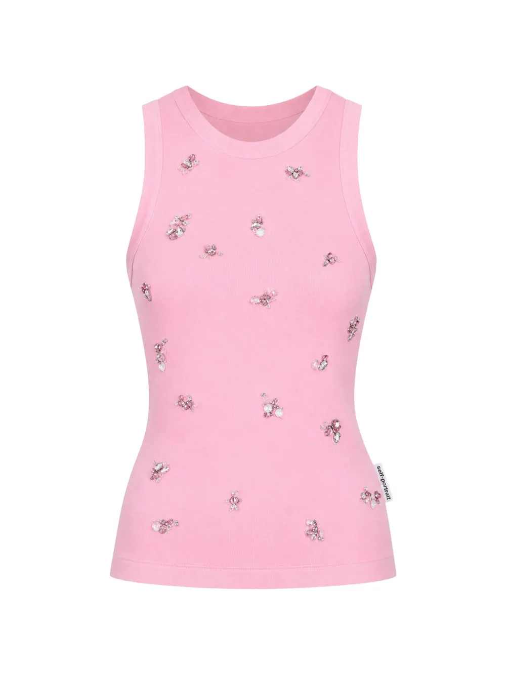 DES PHEMMES crystal-embellished ribbed tank top