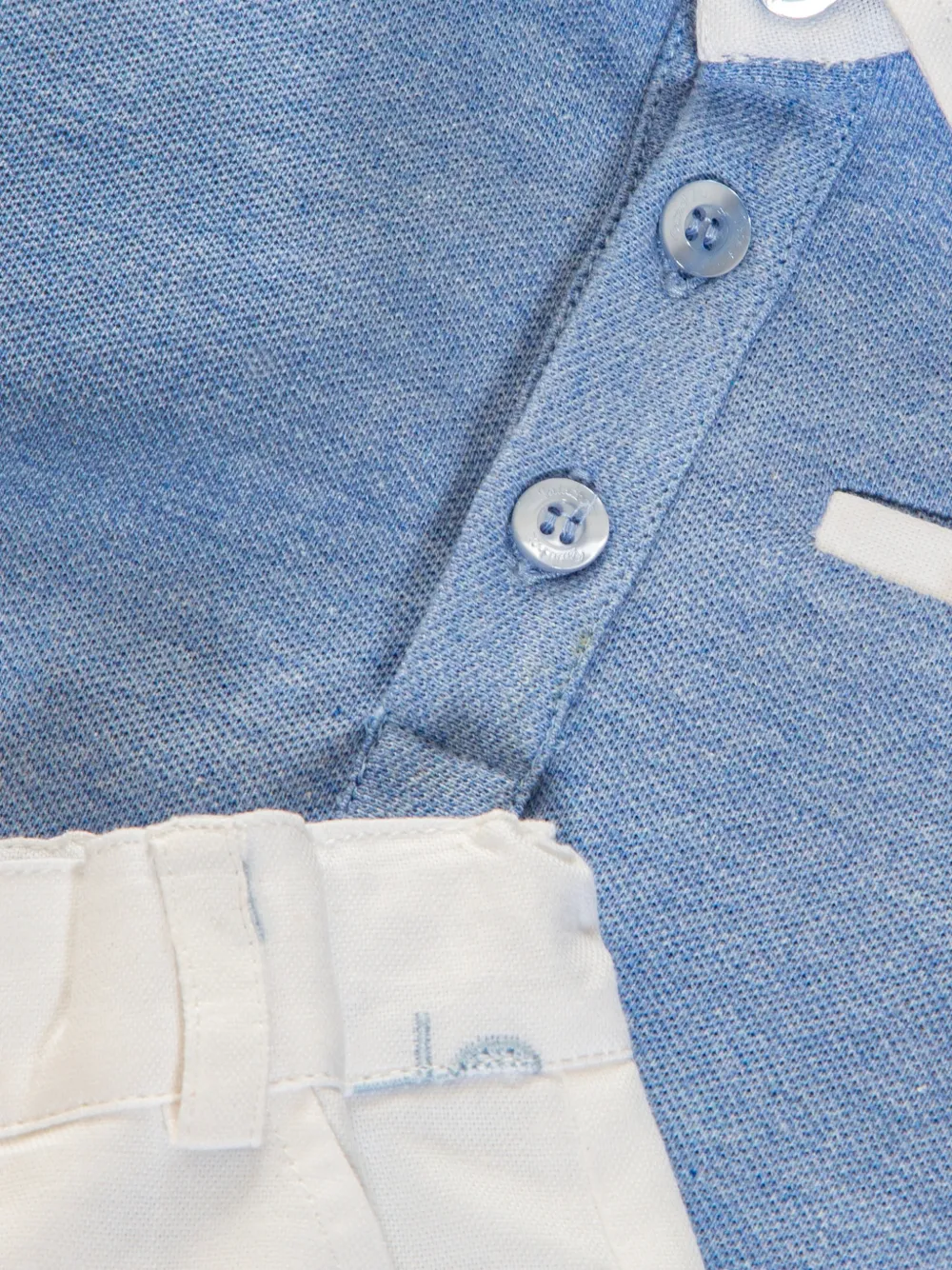 Patachou Poloshirt en shorts met borduurwerk Blauw