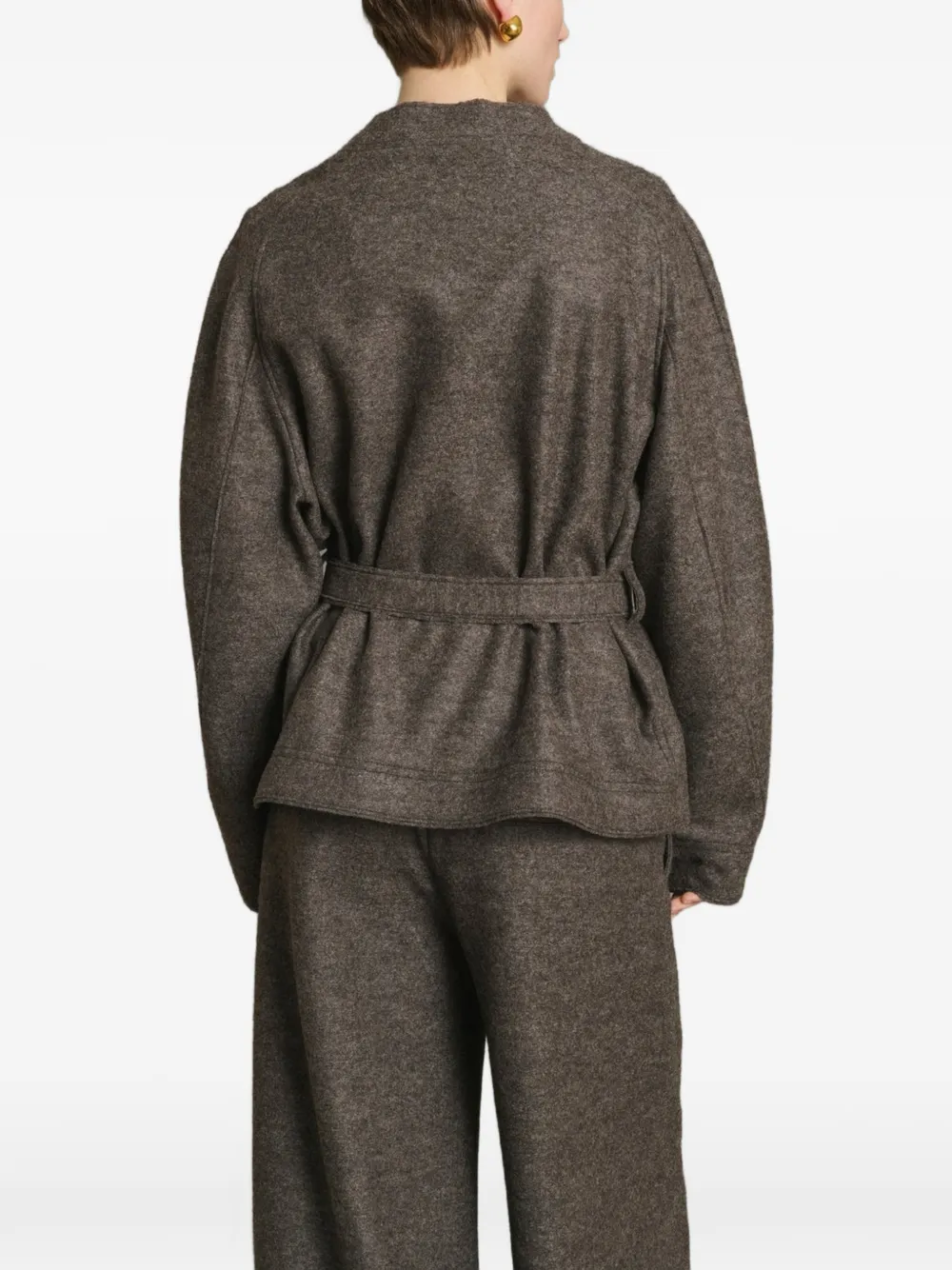 Soeur Theia belted felted jacket Bruin