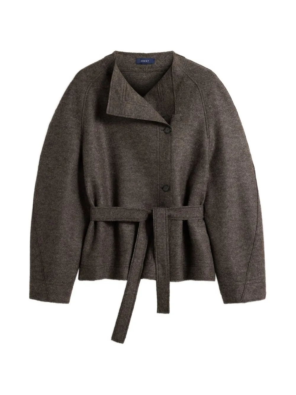 Soeur Theia belted felted jacket Bruin