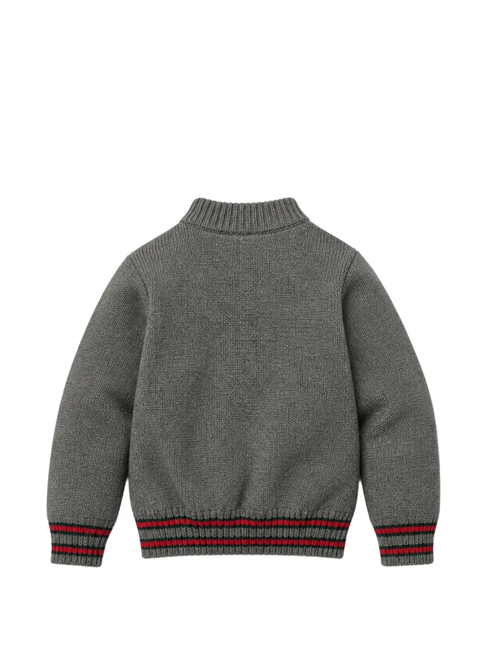 Gucci Kids Geribbeld vest met Web-afwerking Grijs