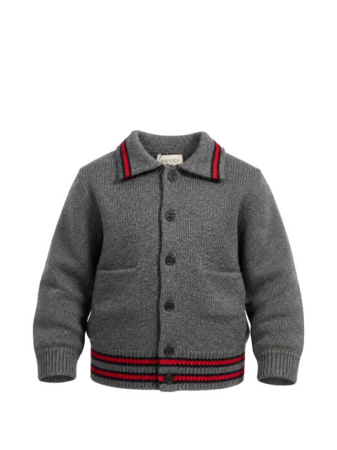 Gucci Kids Web-trims ribbed cardigan