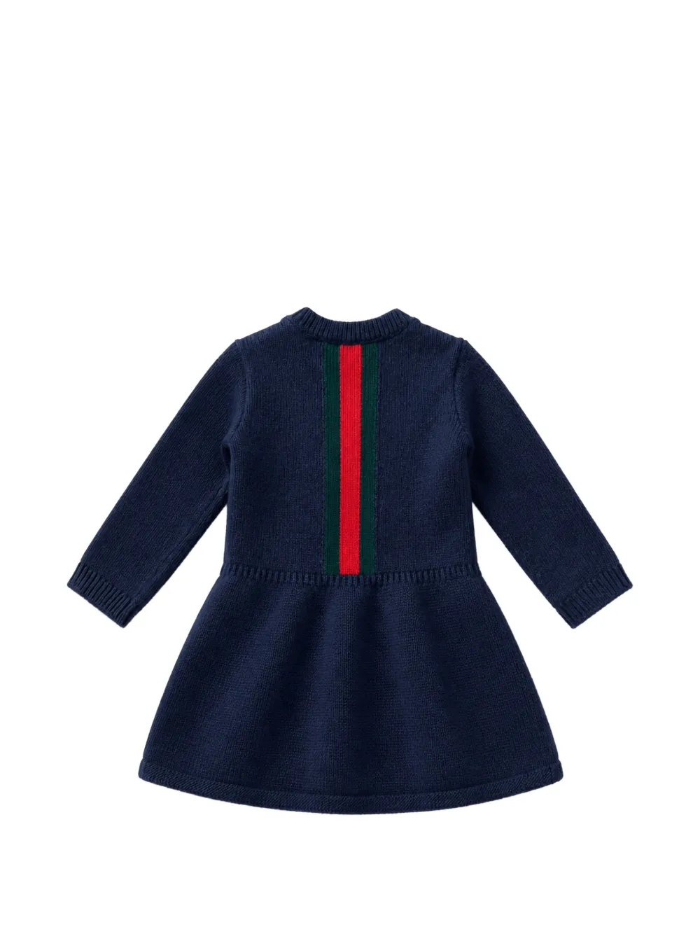 Gucci Kids Gebreide jurk met Web-streep Blauw