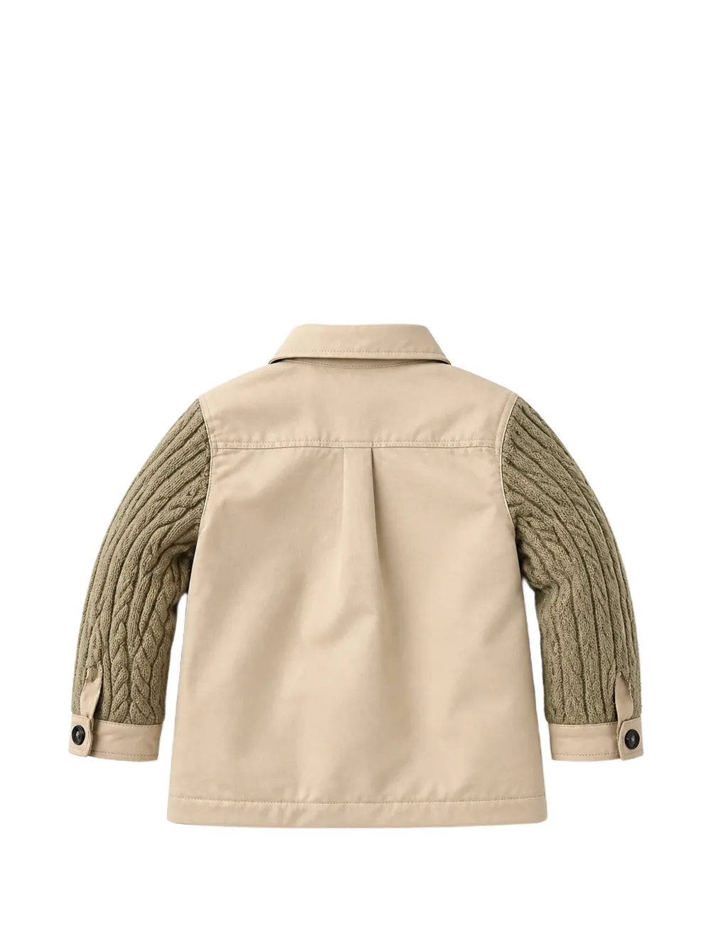Fendi Kids cable-knit panelled jacket Beige