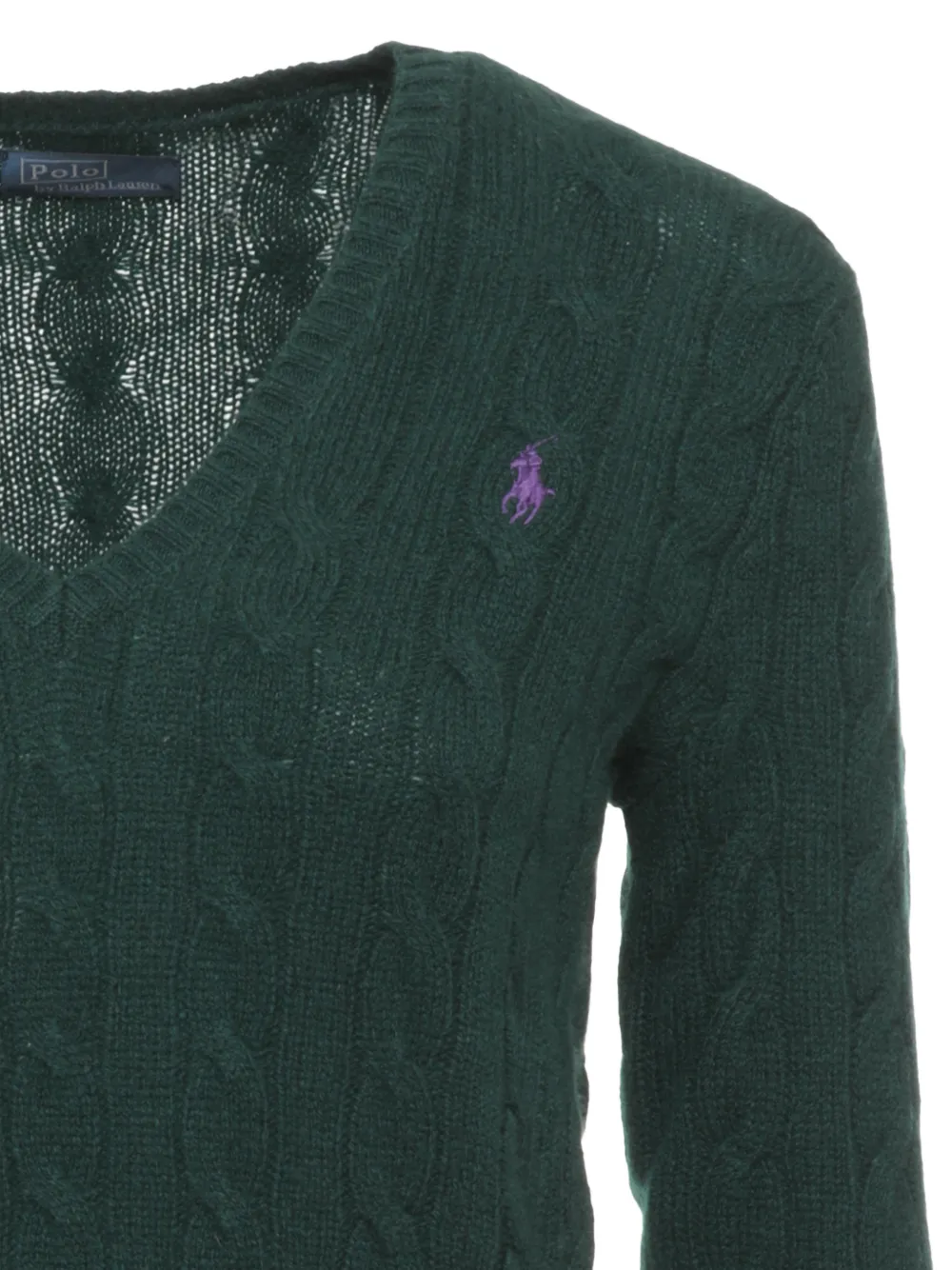 Polo Ralph Lauren Kabelgebreide trui met V-hals Groen