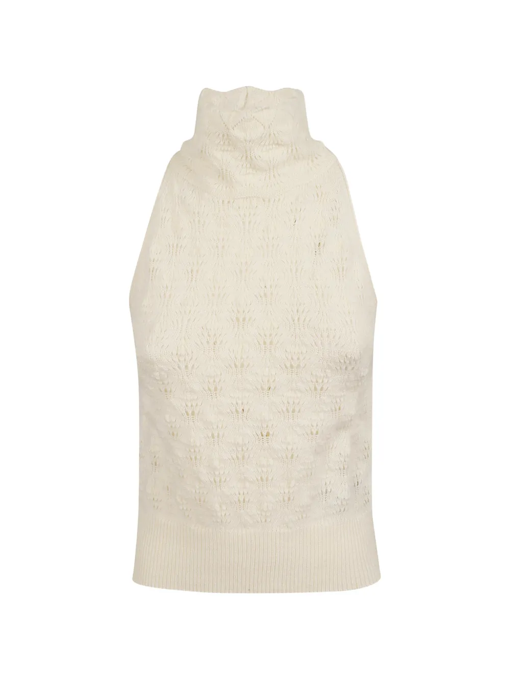 Ermanno Scervino pointelle-knit high-neck top