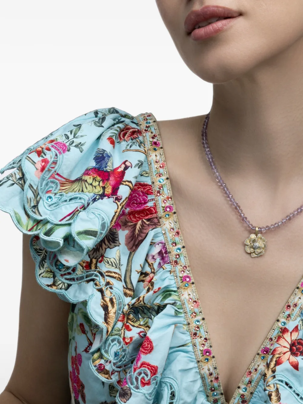 Irene Neuwirth Candy Rose of France Amethyst Beaded Necklace in Gold, view 2