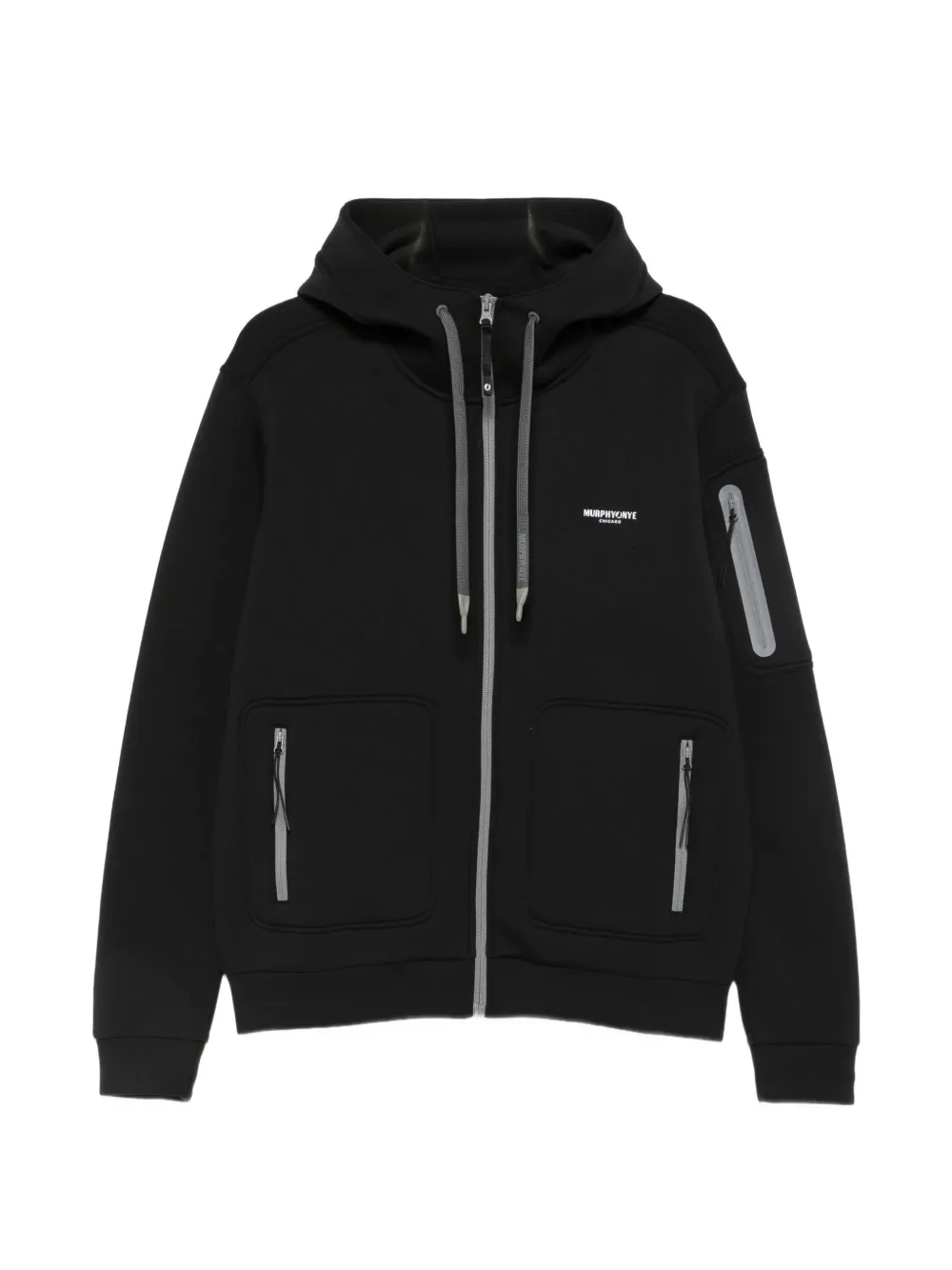 Murphy & Nye Rhump Zip-up Drawstring Hoodie In Black