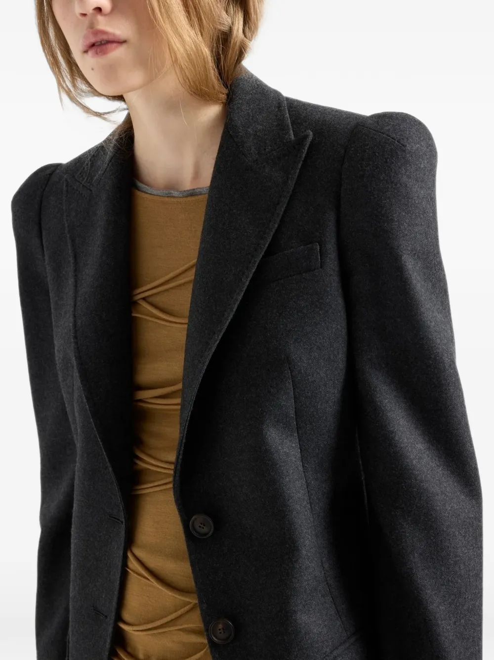 7 For All Mankind high-shoulder blazer Grijs