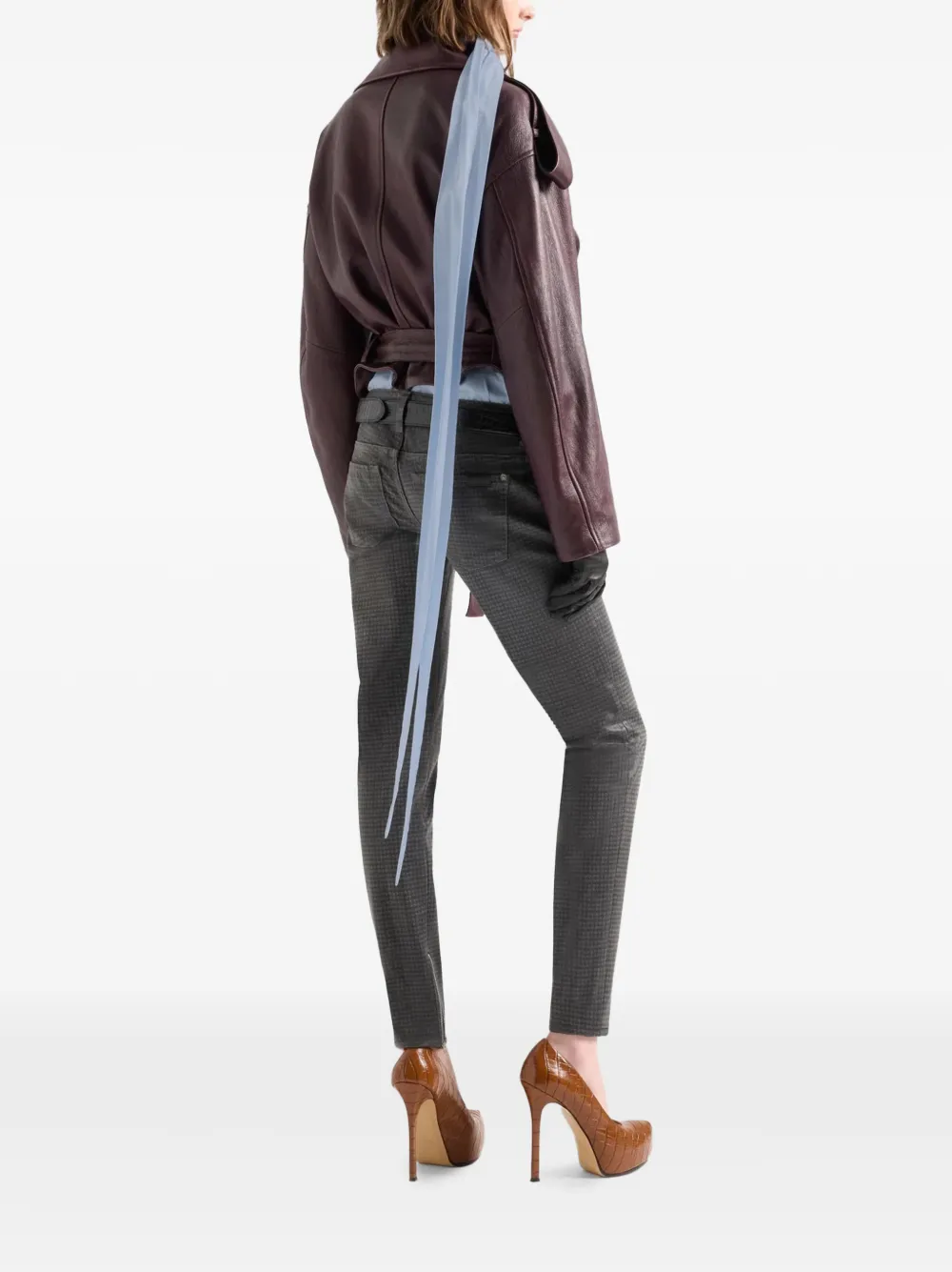 7 For All Mankind Leren jack met dubbele rij knopen Rood