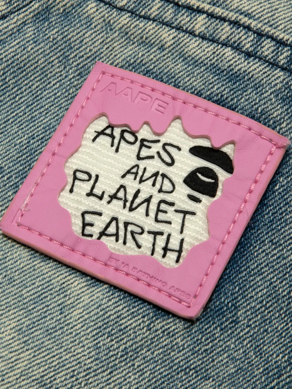 AAPE BY *A BATHING APE Denim jack met capuchon Blauw