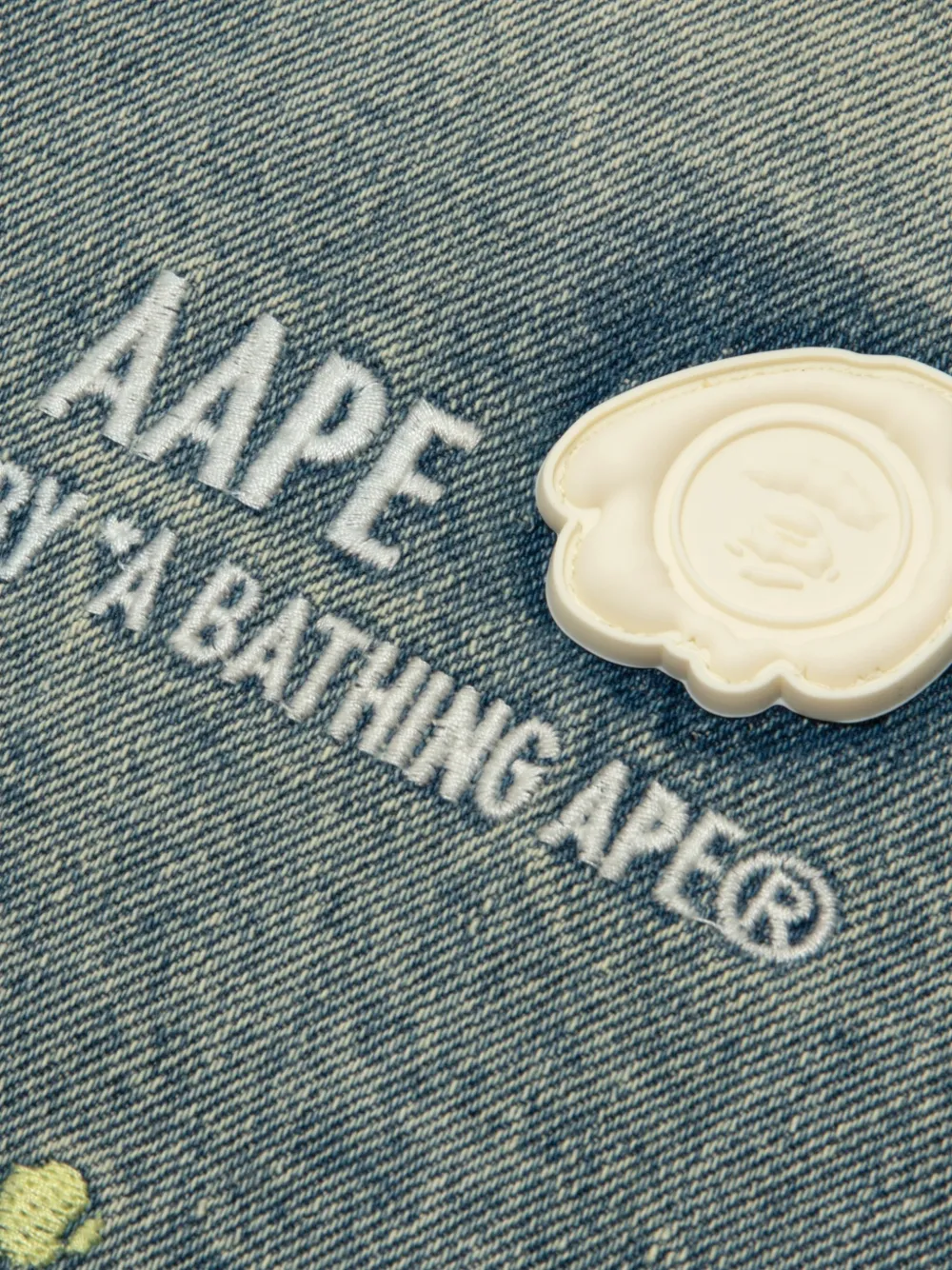 AAPE BY *A BATHING APE Denim jack met capuchon Blauw