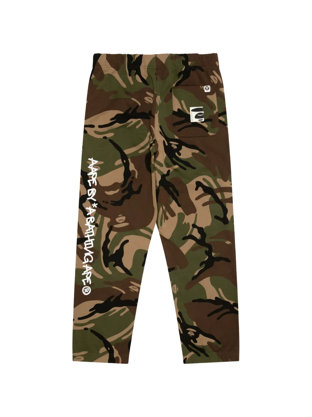 AAPE BY *A BATHING APE Broek met camouflageprint en borduurwerk Groen