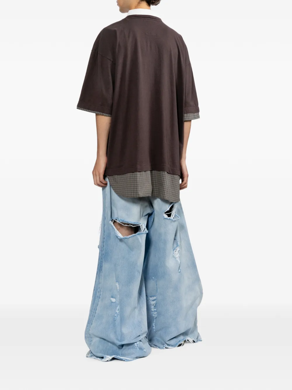 Maison MIHARA YASUHIRO Drielaags T-shirt met geborduurde eend Bruin