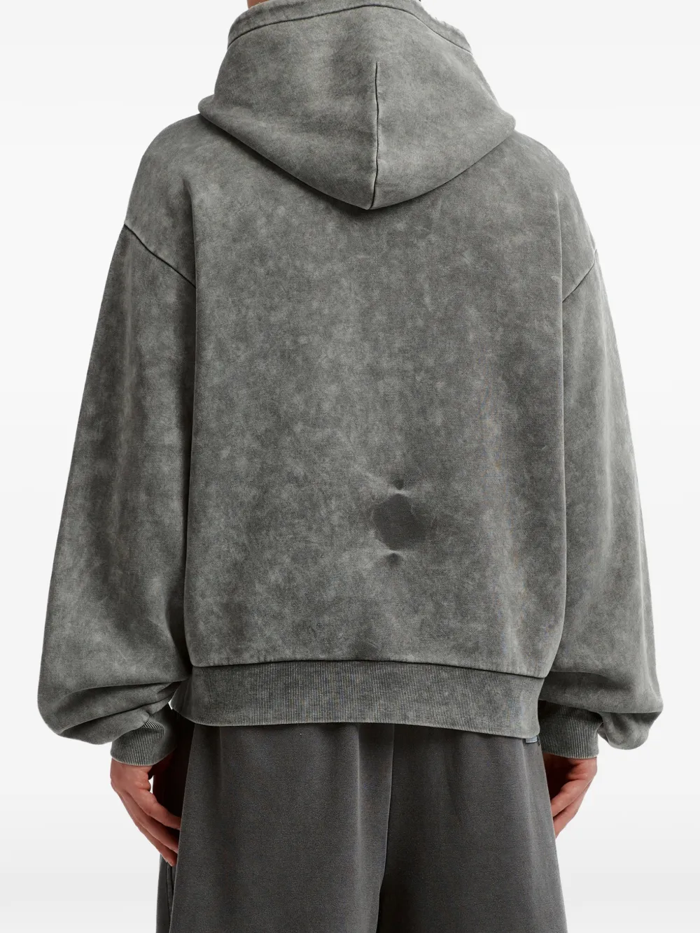 izzue Hoodie met geborduurd logo en acid wassing Grijs