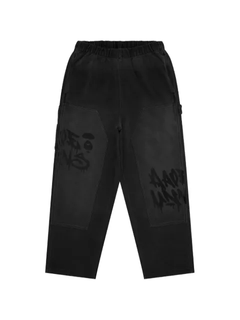 AAPE BY *A BATHING APE® Moonface logo-print panelled trousers