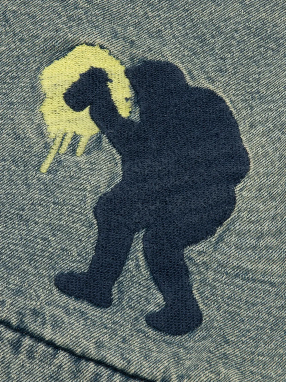 AAPE BY *A BATHING APE paint-splatter denim gilet Blauw