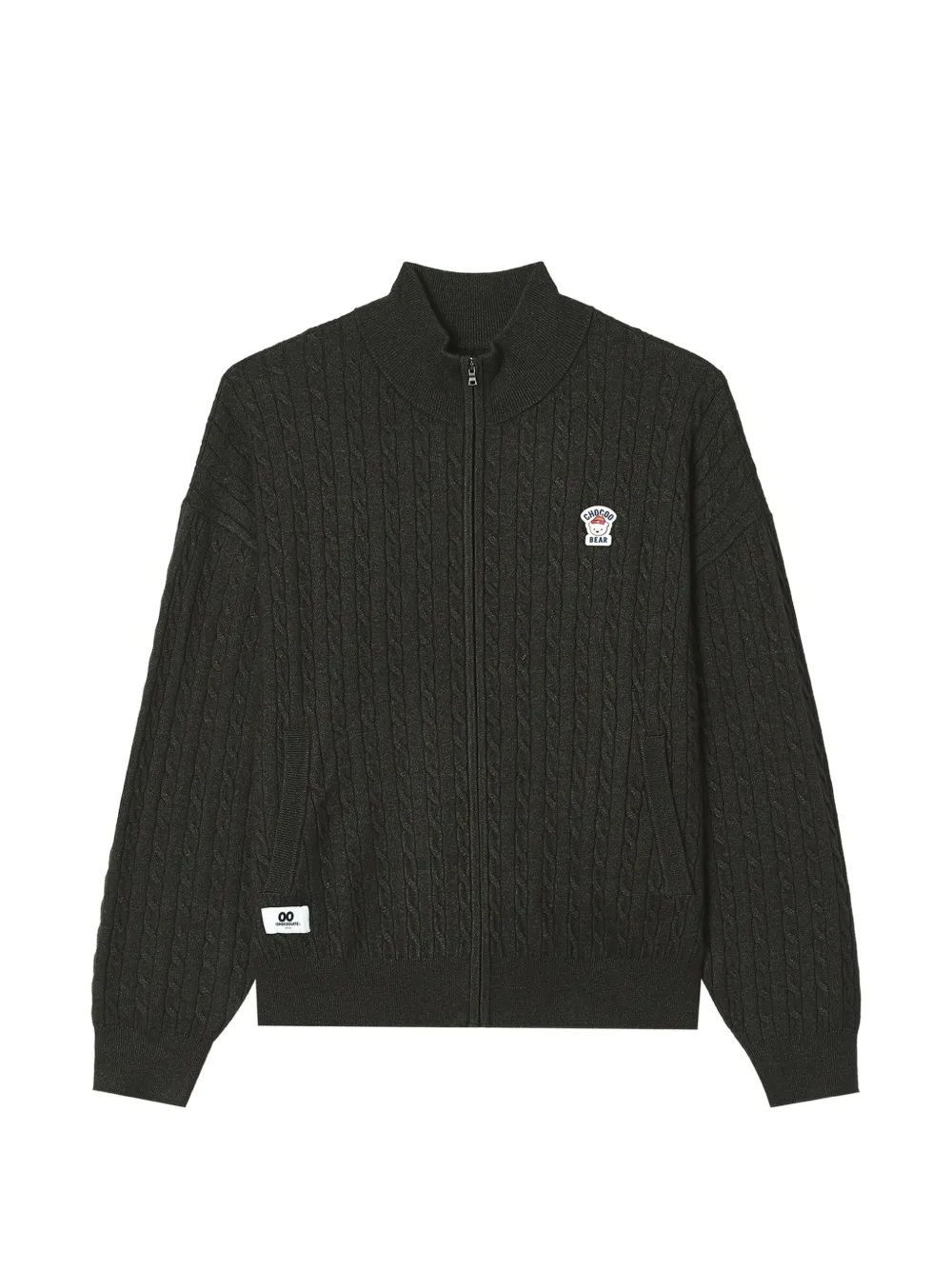CHOCOOLATE cable-knit zip-up cardigan