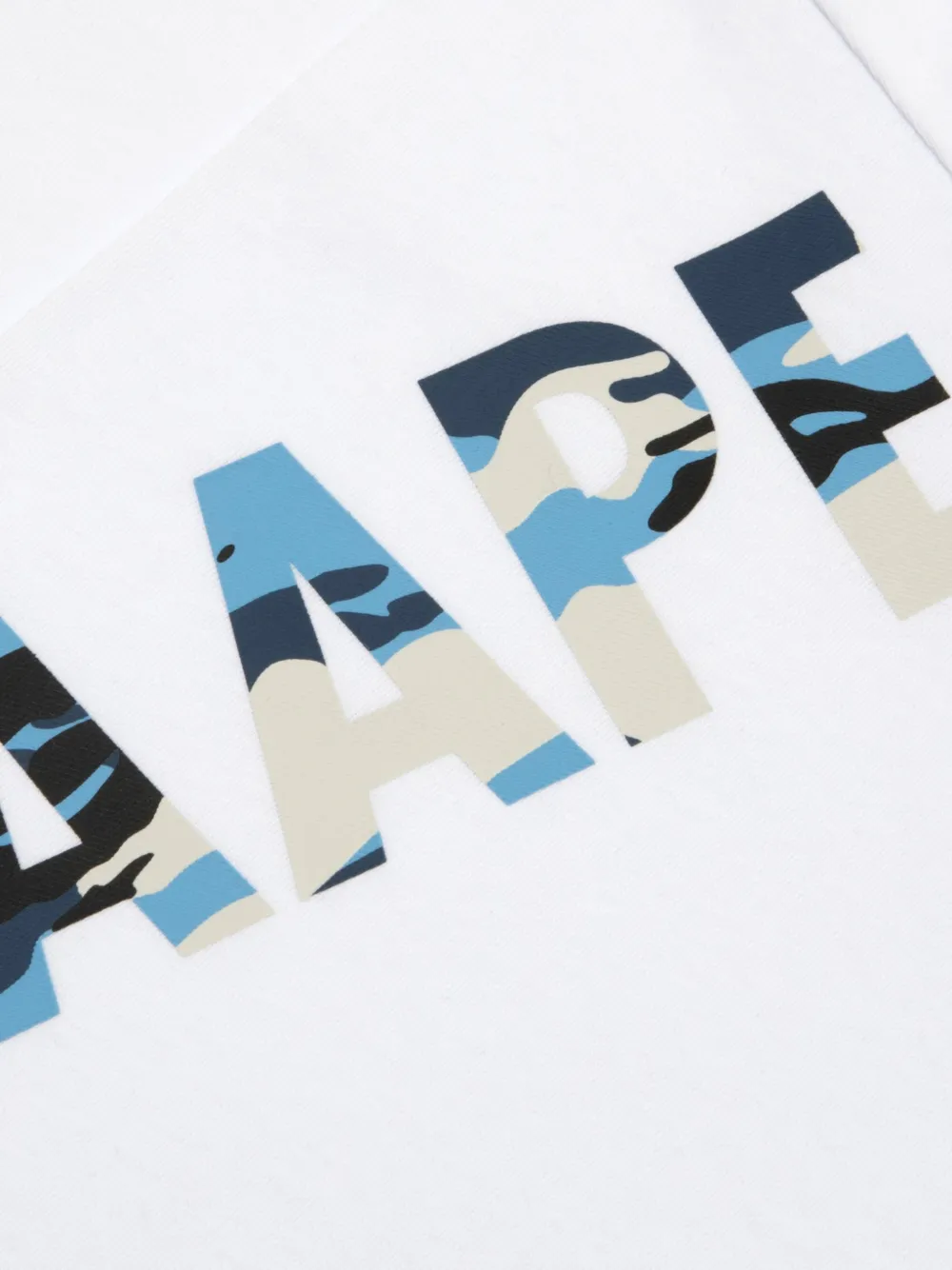 AAPE BY *A BATHING APE T-shirt met camouflage-print en logo-print Wit