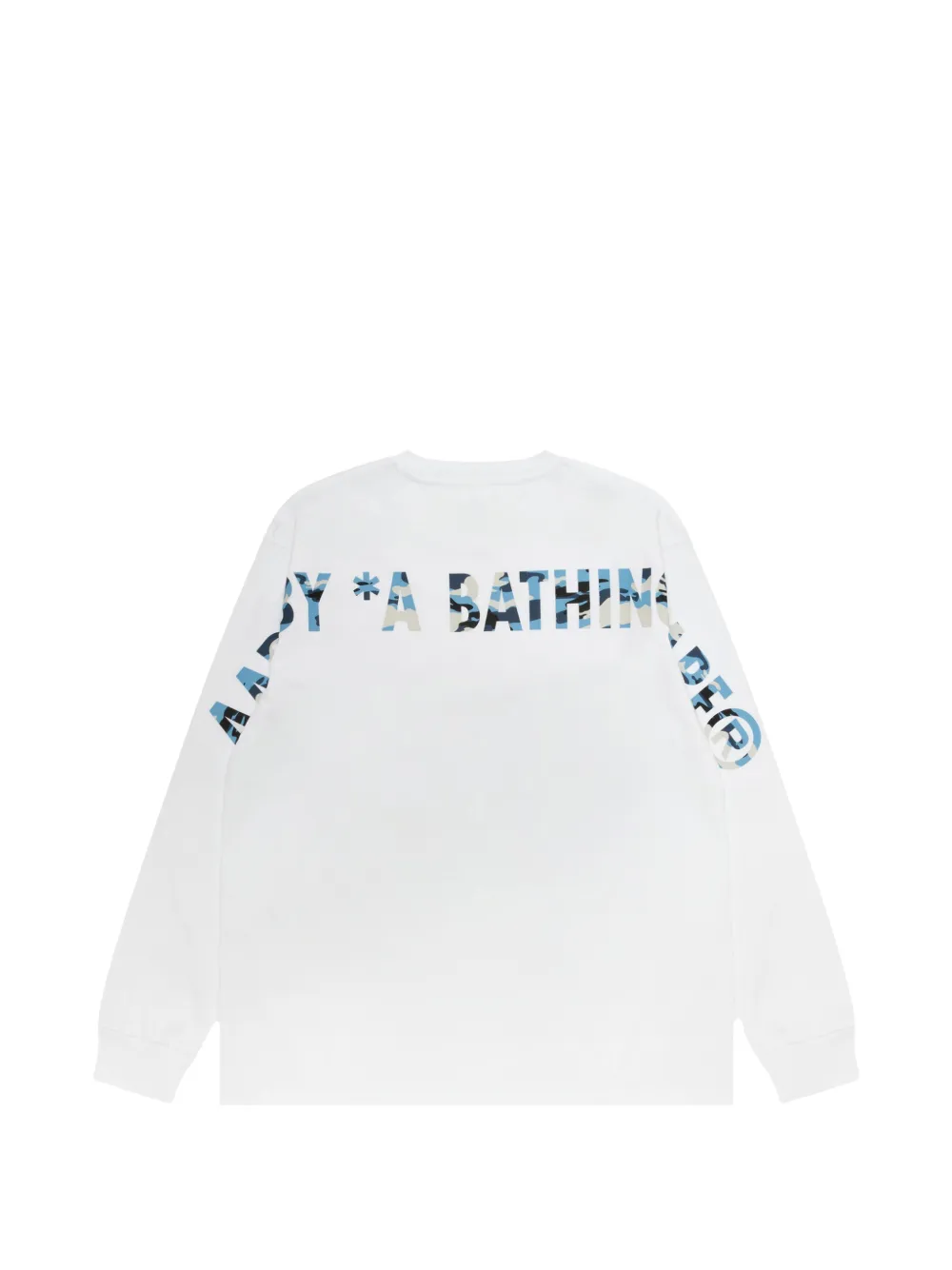 AAPE BY *A BATHING APE T-shirt met camouflage-print en logo-print Wit