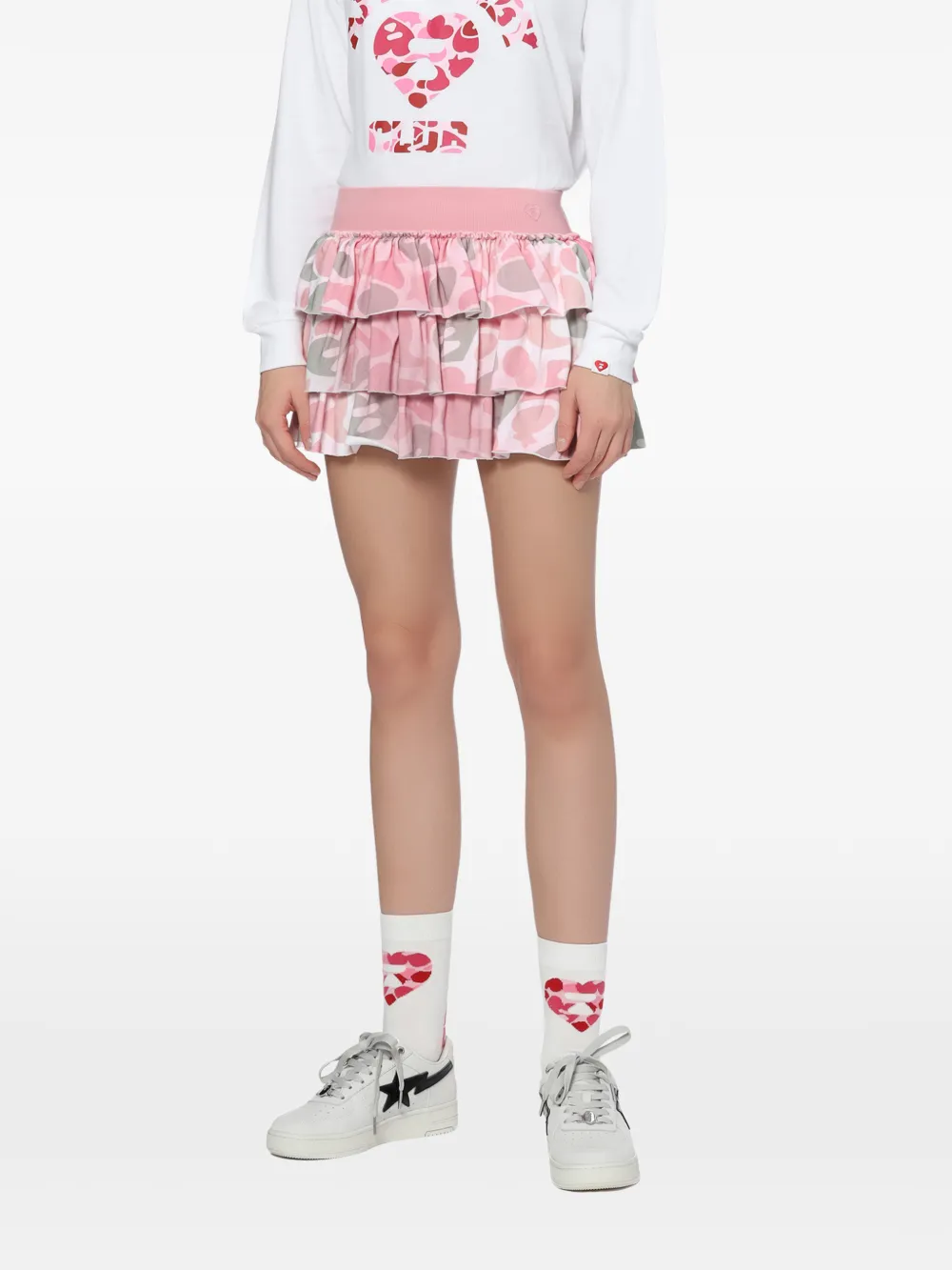 APEE™ by *A BATHING APE Mini-rok met camouflageprint Roze