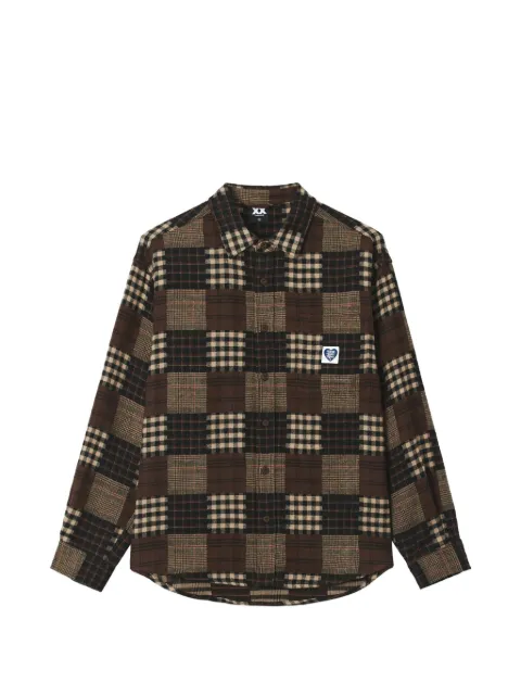 FINGERCROXX patchwork-effect checked shirt