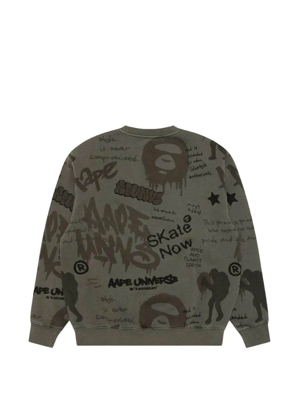 AAPE BY *A BATHING APE Trui met graffiti-print Grijs